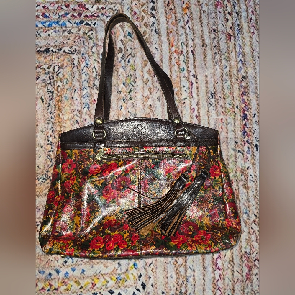 Patricia Nash Poppy Tote In Golden Rustic Forrest
